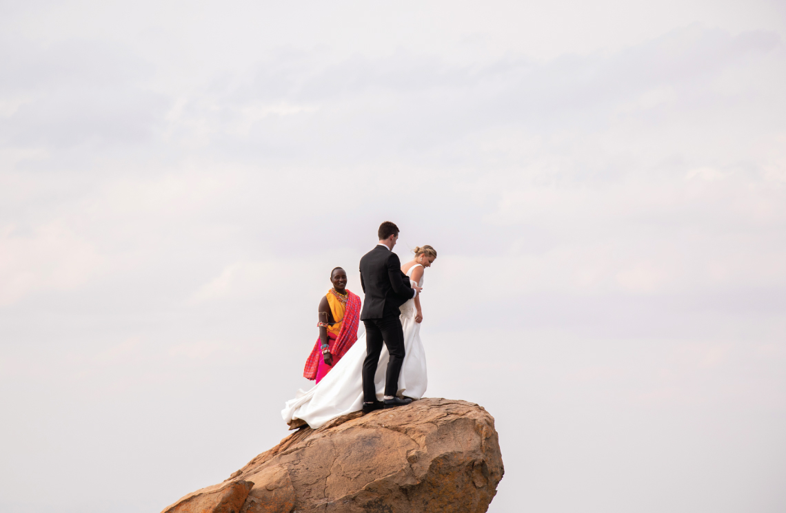 Climbing the big rock at Ol Lentille Lodge, Laikipia